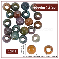 20Pcs Natural Indian Agate European Beads&nbsp;G-SP0001-48