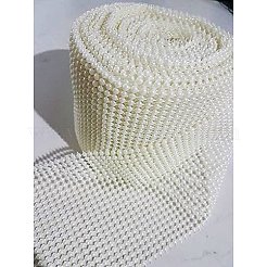 24 Rows ABS Plastic Imitation Pearl Mesh Ribbon Roll&nbsp;OCOR-R072-01