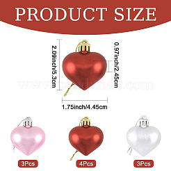 10Pcs 3 Styles Plastic Heart Pendant Decorations&nbsp;AJEW-FS0001-48