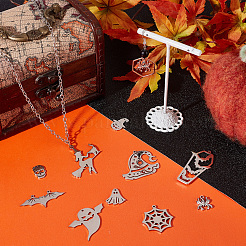20Pcs 10 Styles 201 & 304 Stainless Steel Pendants&nbsp;STAS-SC0005-15