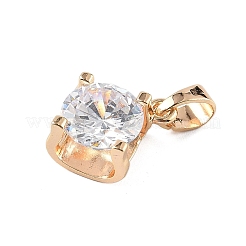 Brass Micro Pave Cubic Zirconia Pendants&nbsp;X-KK-E795-29KCG-04