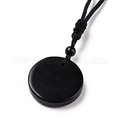 Natural Gemstone Triskele/Triskelion Pendant Necklace with Nylon Cord for Women&nbsp;NJEW-E091-01