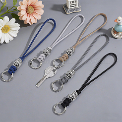 5Pcs 5 Colors Alloy Skull 7 Inner Cores Polyester & Spandex Cord Ropes Pendant Decorations&nbsp;HJEW-HY00191