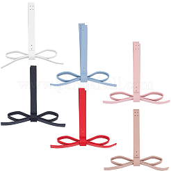 6Pcs 6 Colors Imitation Leather Bowknot Accessories&nbsp;DIY-CL0001-64