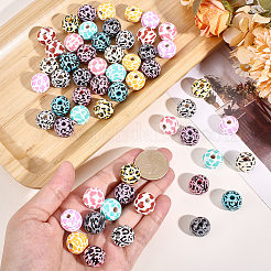 72Pcs 12 Colors Wood European Beads&nbsp;WOOD-SC0002-25