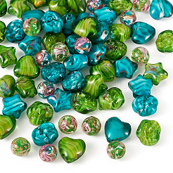 80Pcs 8 Styles Millefiori Glass Beads Strands&nbsp;GLAA-TA0003-43A
