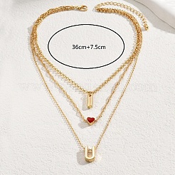 Iron Cable Chains 3 Layer Necklaces&nbsp;AX4550