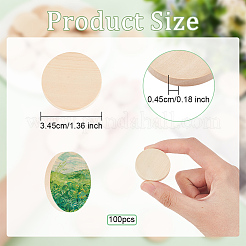 Flat Round Wooden Cabochons&nbsp;WOOD-WH0024-111