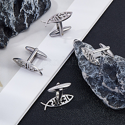 2 Pairs Stainless Steel Cufflinks&nbsp;AJEW-FH0006-22P