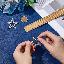 2Pcs 2 Colors Alloy Rhinestone Lapel Pin Brooches&nbsp;JEWB-FG0001-81
