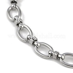 Anti-Tarnish 304 Stainless Steel Oval Link Chain Anklets&nbsp;AJEW-A057-06P