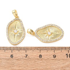 Brass Micro Pave Clear Cubic Zirconia Pendants&nbsp;X-KK-A304-13G