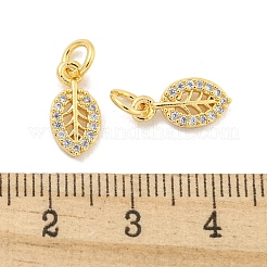 Brass Micro Pave Clear Cubic Zirconia Charms&nbsp;KK-Z044-25G