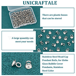 100Pcs 201 Stainless Steel Bead Cap Pendant Bails&nbsp;STAS-UN0042-25B