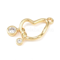 Brass Micro Pave Clear Cubic Zirconia Pendants&nbsp;KK-G545-06G