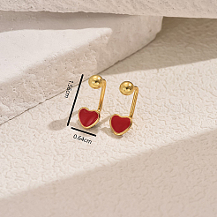 201 Stainless Steel Shell Heart Stud Earrings&nbsp;MS8339-3