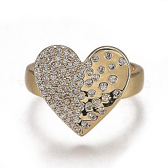 Brass Micro Pave Cubic Zirconia Cuff Rings&nbsp;LS-RJEW-I074-10G-01