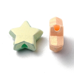 Spray Painted Frosted Opaque Acrylic Beads&nbsp;ACRP-YW0001-07