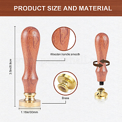 Brass Wax Seal Stamp with Handle&nbsp;AJEW-WH0184-1116