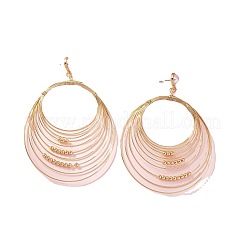 Multilayer Oval Alloy & Plastic Pearl Dangle Stud Earrings&nbsp;FS-WGD1DCA-01