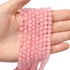 Pink Color Natural Madagascar Rose Quartz Beads Strands&nbsp;G-F222-41-6mm