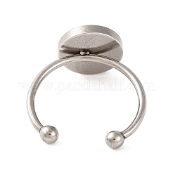 Non-Tarnish 304 Stainless Steel Open Cuff Ring Components&nbsp;STAS-S134-01P-04
