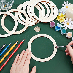Unfinished Wooden Pieces Rings Shape&nbsp;DIY-WH0349-06