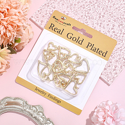 20Pcs 5 Styles Hollow Heart Rack Plating Brass Pendants Charms&nbsp;KK-BBC0025-63