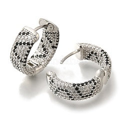 Rack Plating Brass Micro Pave Cubic Zirconia Hoop Earrings&nbsp;EJEW-H016-23P