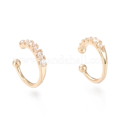 Brass Micro Pave Clear Cubic Zirconia Cuff Earrings Sets&nbsp;EJEW-I249-19G