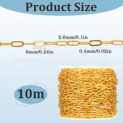 10M Brass Paperclip Chains&nbsp;CHC-SP0001-02G