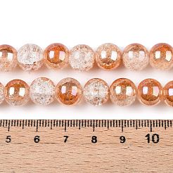 Electroplated Crackle Glass Beads Strands&nbsp;EGLA-N014-10mm-01