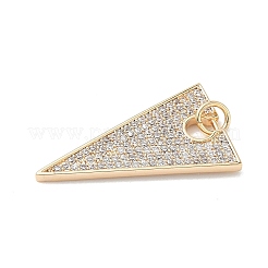 Brass Micro Pave Clear Cubic Zirconia Pendants&nbsp;KK-L254-01G