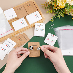 120Pcs 6 Style Blank Kraft Paper Earring Card Holder for Earring Display&nbsp;DIY-PH0009-95