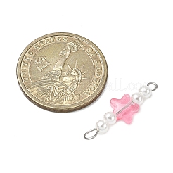 11Pcs Glass & ABS Plastic Imitation Pearl Beaded Connector Charms&nbsp;PALLOY-JF04574