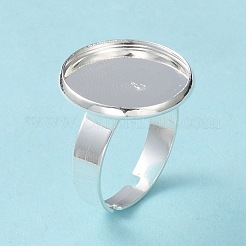Adjustable 201 Stainless Steel Finger Rings Components&nbsp;STAS-G187-01S-16mm