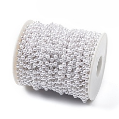 ABS Imitation Pearl Round Beaded Chains&nbsp;CHS-A015-06P