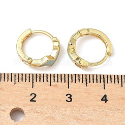 Brass Micro Pave Clear Cubic Zirconia Hoop Earrings&nbsp;EJEW-A132-12G