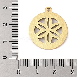 Preserved Fresh Flower 304 Stainless Steel Rhinestone Pendants&nbsp;STAS-S139-01G-05