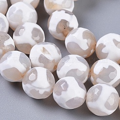 Tibetan Style Turtle Back Pattern dZi Beads Strands&nbsp;G-G036-8mm-6