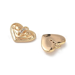 Brass Micro Pave Clear Cubic Zirconia Charms&nbsp;KK-A280-08G