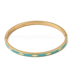 304 Stainless Steel Enamel Hinged Cuff Bangles for Women&nbsp;SA-CBAC920-15G-01D
