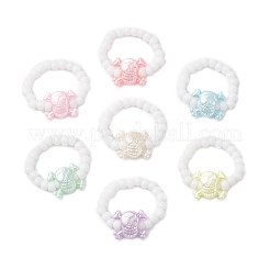 Acrylic Skull Stretch Rings&nbsp;RJEW-JR00927-02