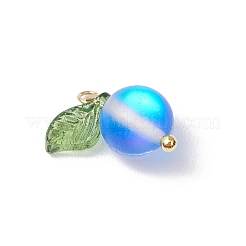 Dyed Frosted Synthetic Moonstone Round Charms&nbsp;PALLOY-TA00253
