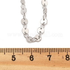 Brass Cable & Flat Sequin Chains Necklaces for Women&nbsp;NJEW-D302-44P