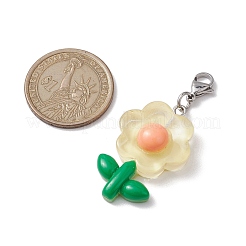 Translucent Resin Flower Pendant Decorations&nbsp;HJEW-JM01891