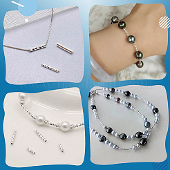 50Pcs 3 Styles 925 Sterling Silver Tube Beads&nbsp;STER-PH0003-48