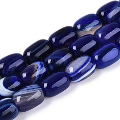 Dyed Natural Banded Agate Beads Strands&nbsp;G-T144-44C