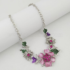Flower Alloy Rhinestone Jewelry Set&nbsp;FS-WGD5AB0-01