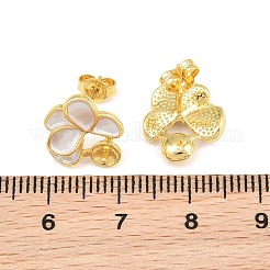 Brass Enamel Stud Earring Findings&nbsp;KK-CBA58F9-01G-03